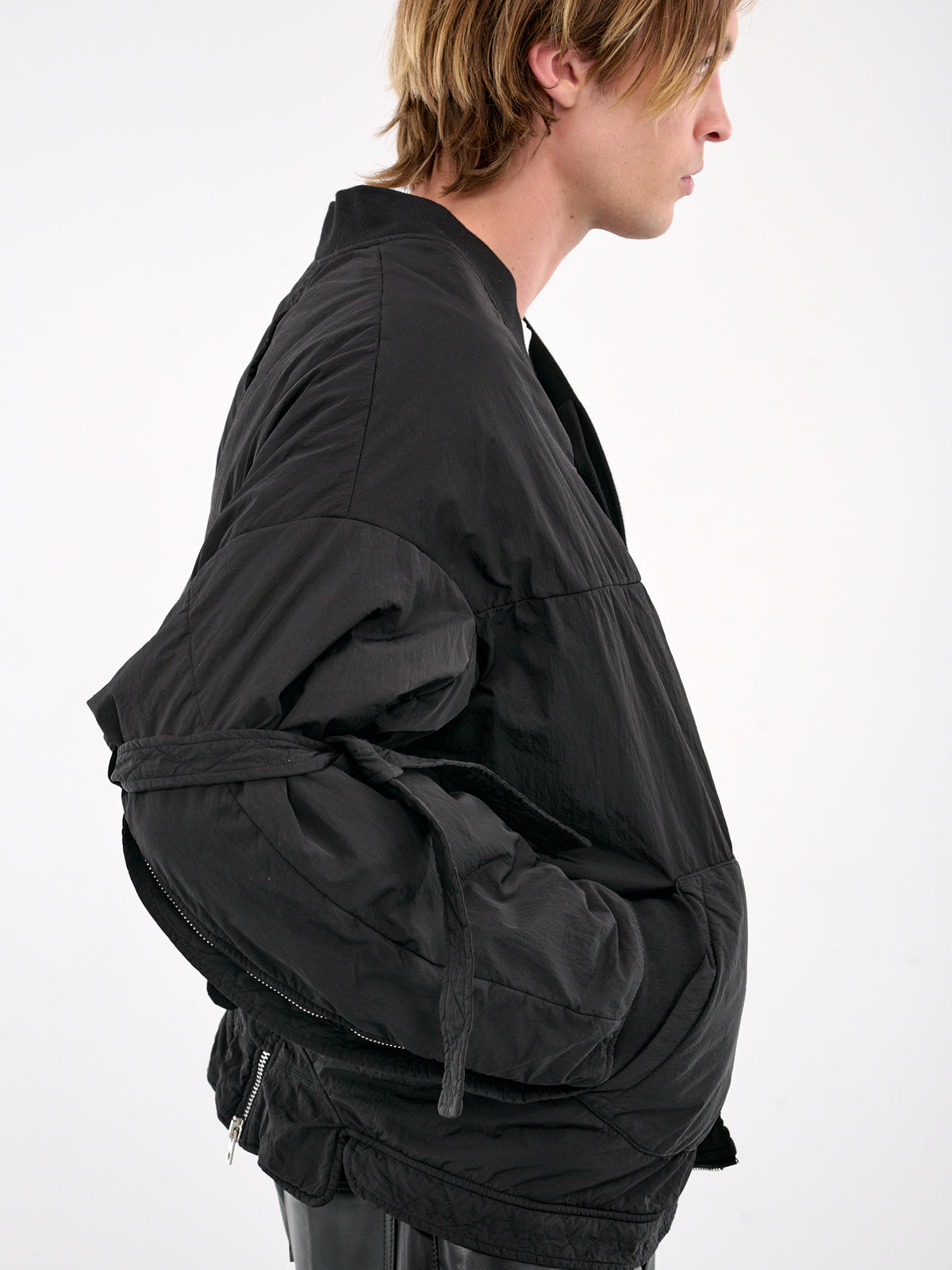 Multi Zip Bomber Jacket (MP24WLDE-JC3028-BLACK)
