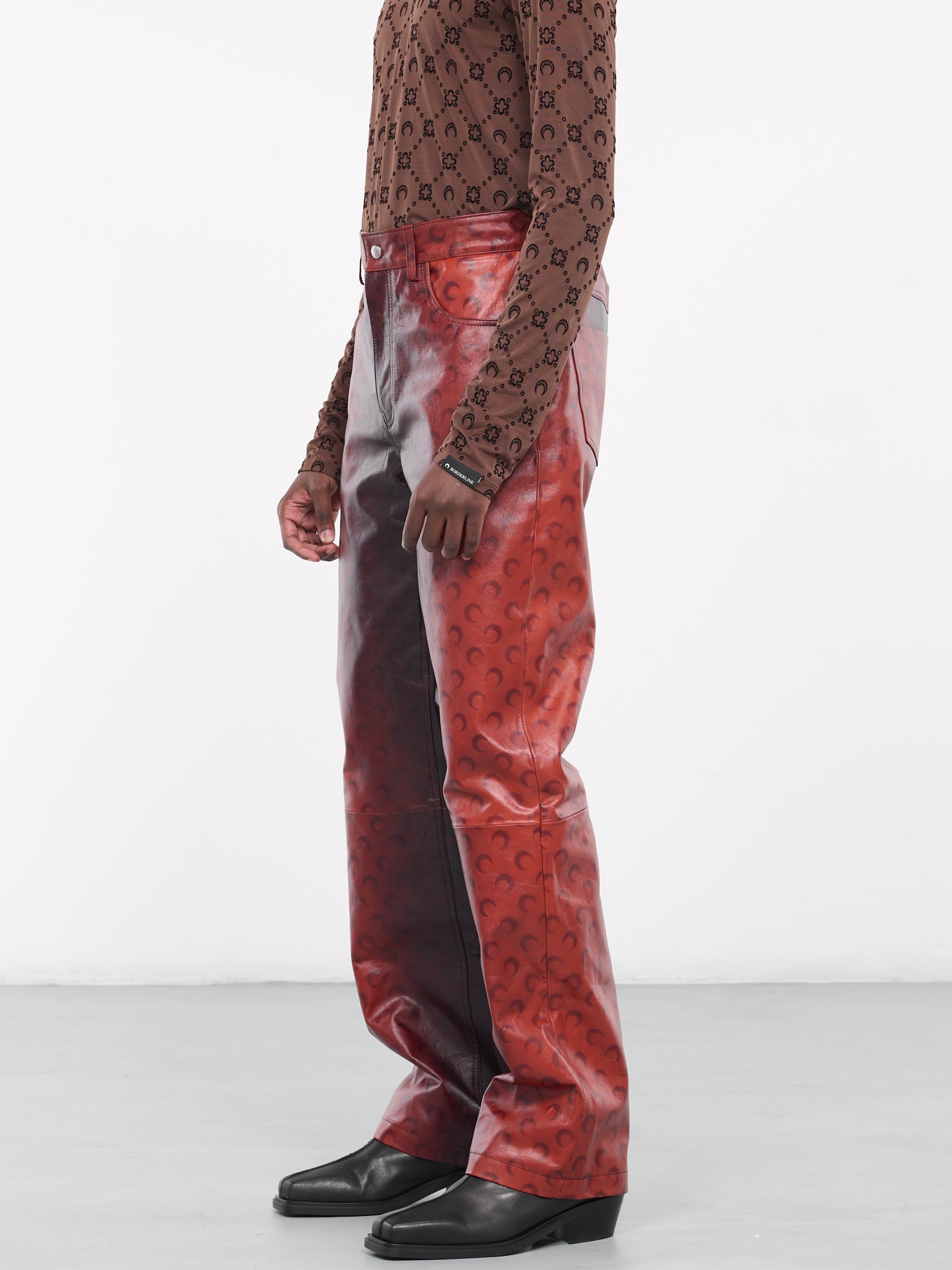 Airbrushed Leather Pants (MPA013-CLEA0006-OR10-ORANGE)