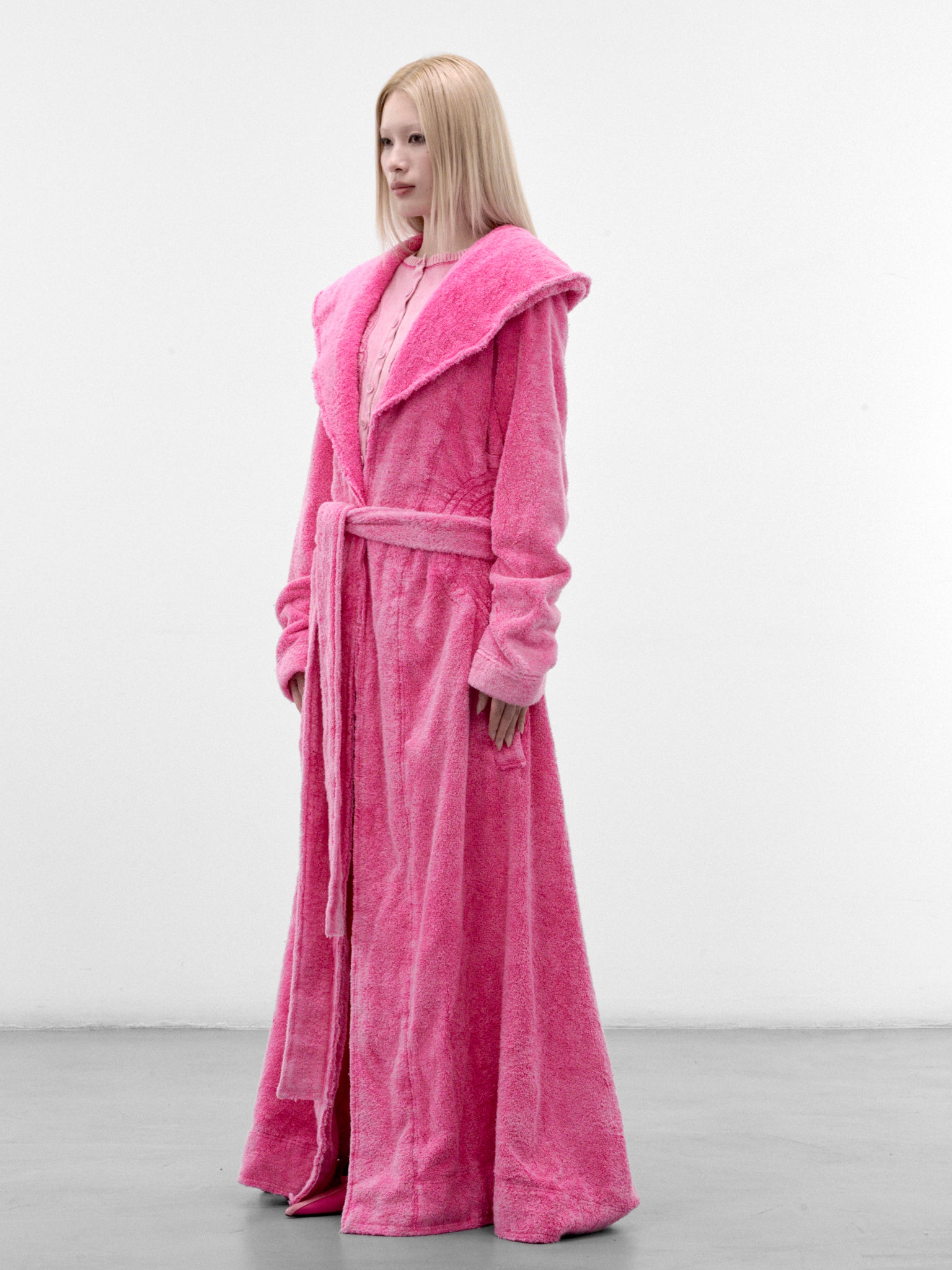 Rose Cotton Toweling Gown Coat (MPAW26-105-BRUISED-ROSE)