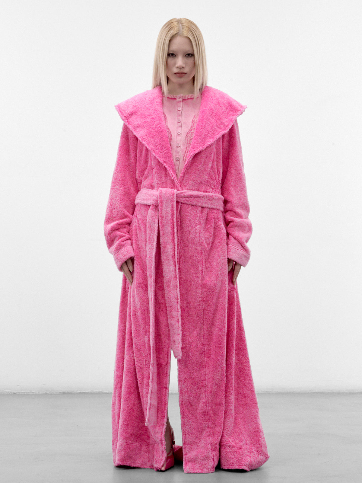 Rose Cotton Toweling Gown Coat (MPAW26-105-BRUISED-ROSE)