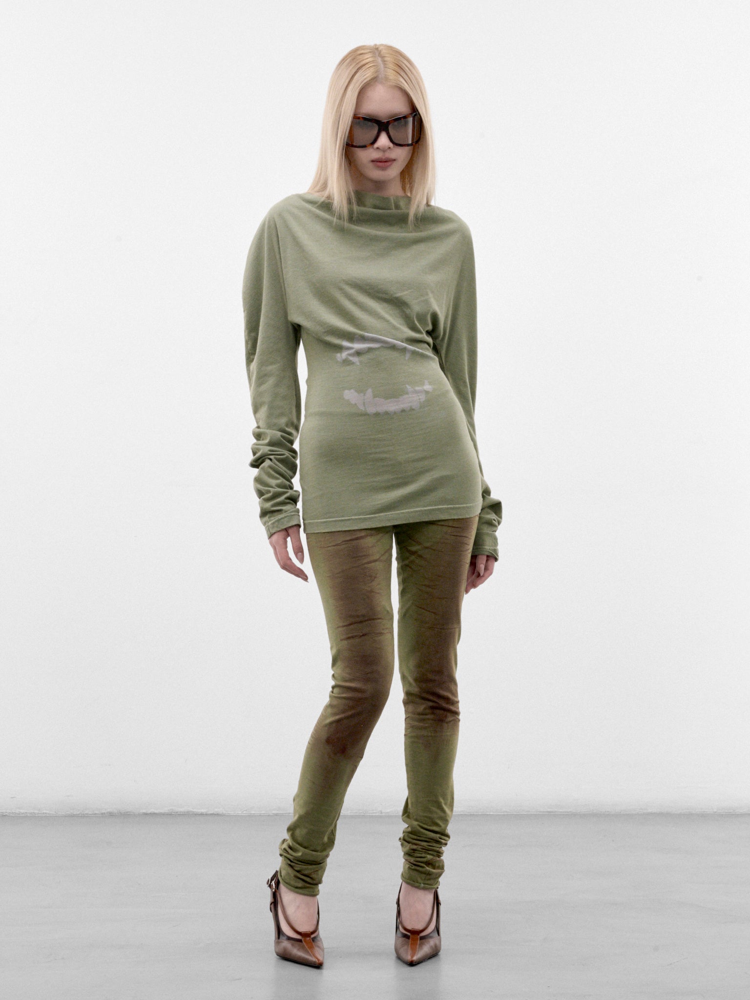 Faded Khaki Cotton Jersey Leggings (MPAW26-502B-FADED-KHAKI)