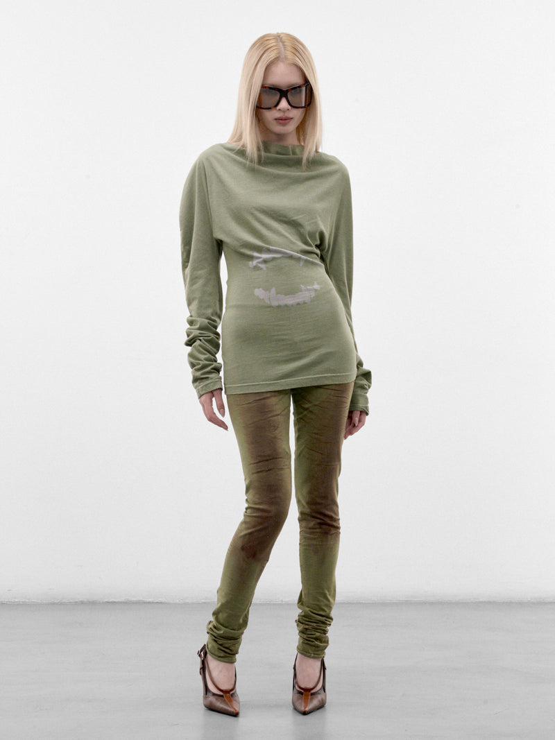 Faded Khaki Cotton Jersey Leggings (MPAW26-502B-FADED-KHAKI)