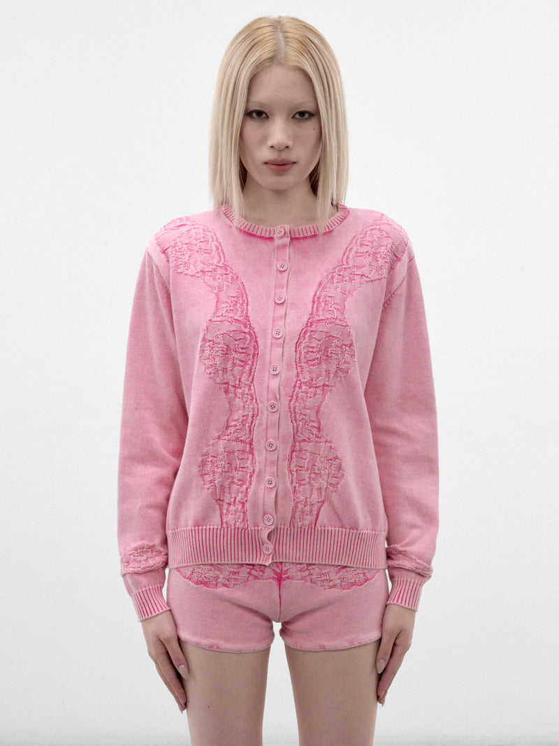 Washed Rose Cotton Knit Cardigan (MPAW26-215-WASHED-ROSE)
