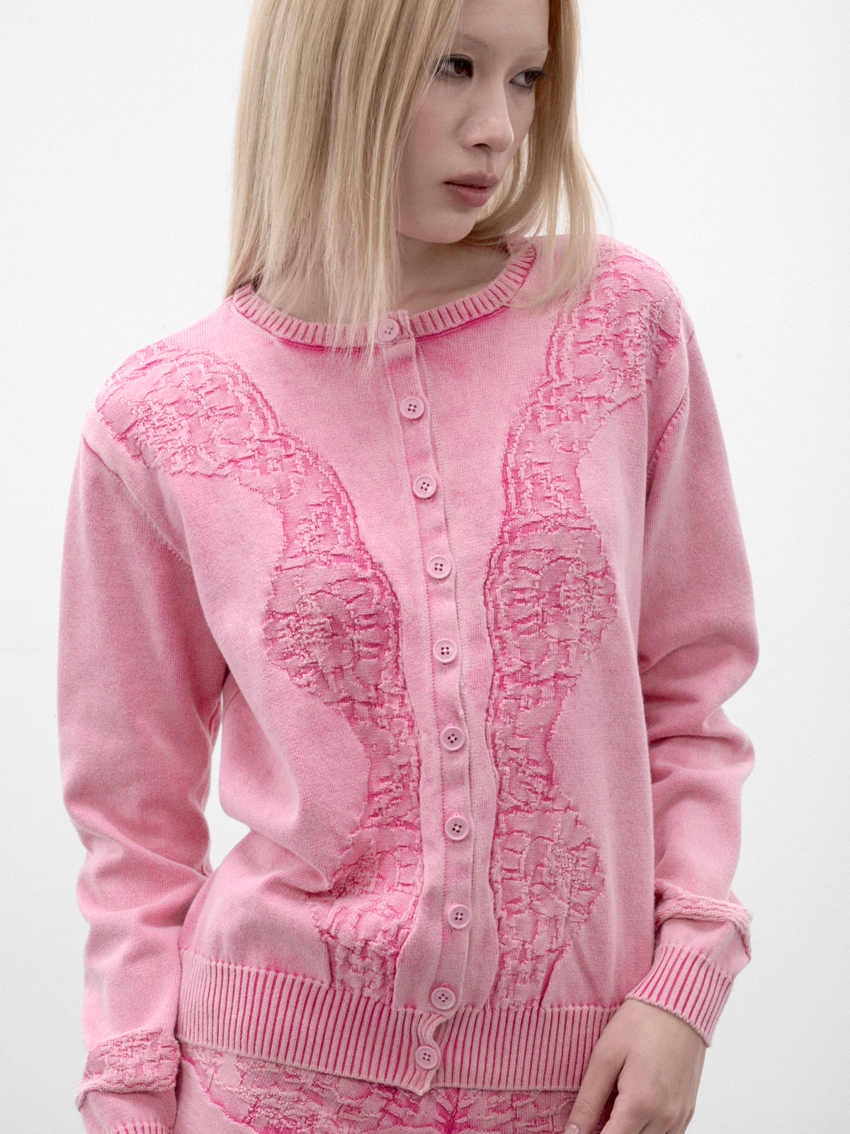 Washed Rose Cotton Knit Cardigan (MPAW26-215-WASHED-ROSE)