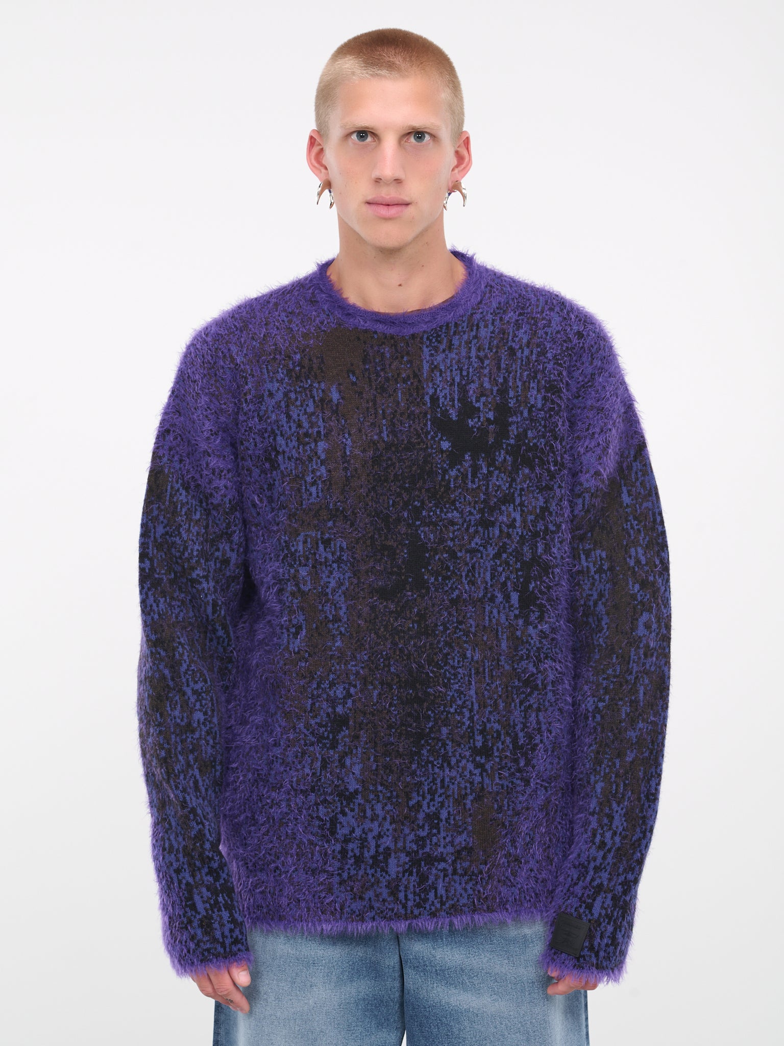 Gradient Hairy Sweater (MPULL94-S25-Y69-PURPLE-BLUE-BR)