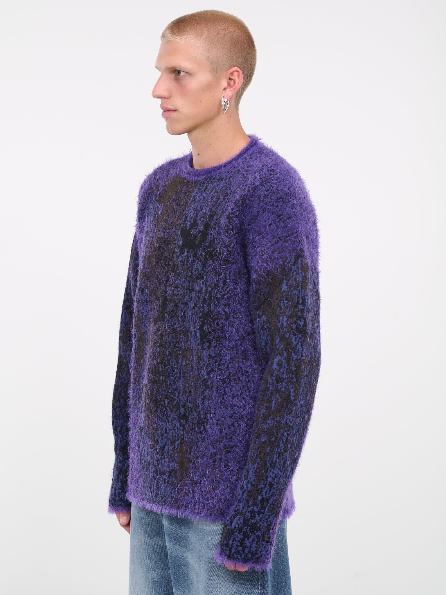 Gradient Hairy Sweater (MPULL94-S25-Y69-PURPLE-BLUE-BR)