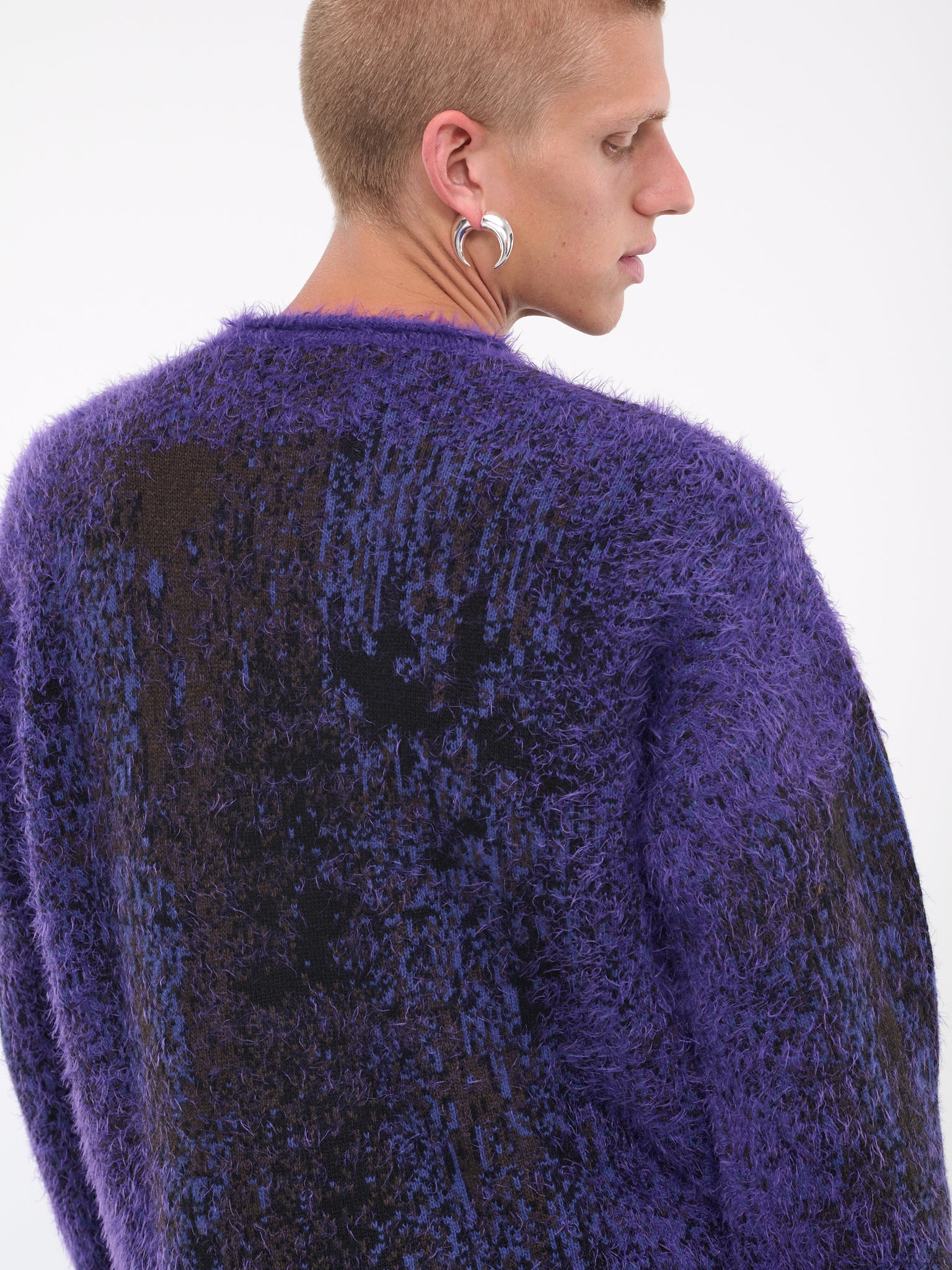 Gradient Hairy Sweater (MPULL94-S25-Y69-PURPLE-BLUE-BR)