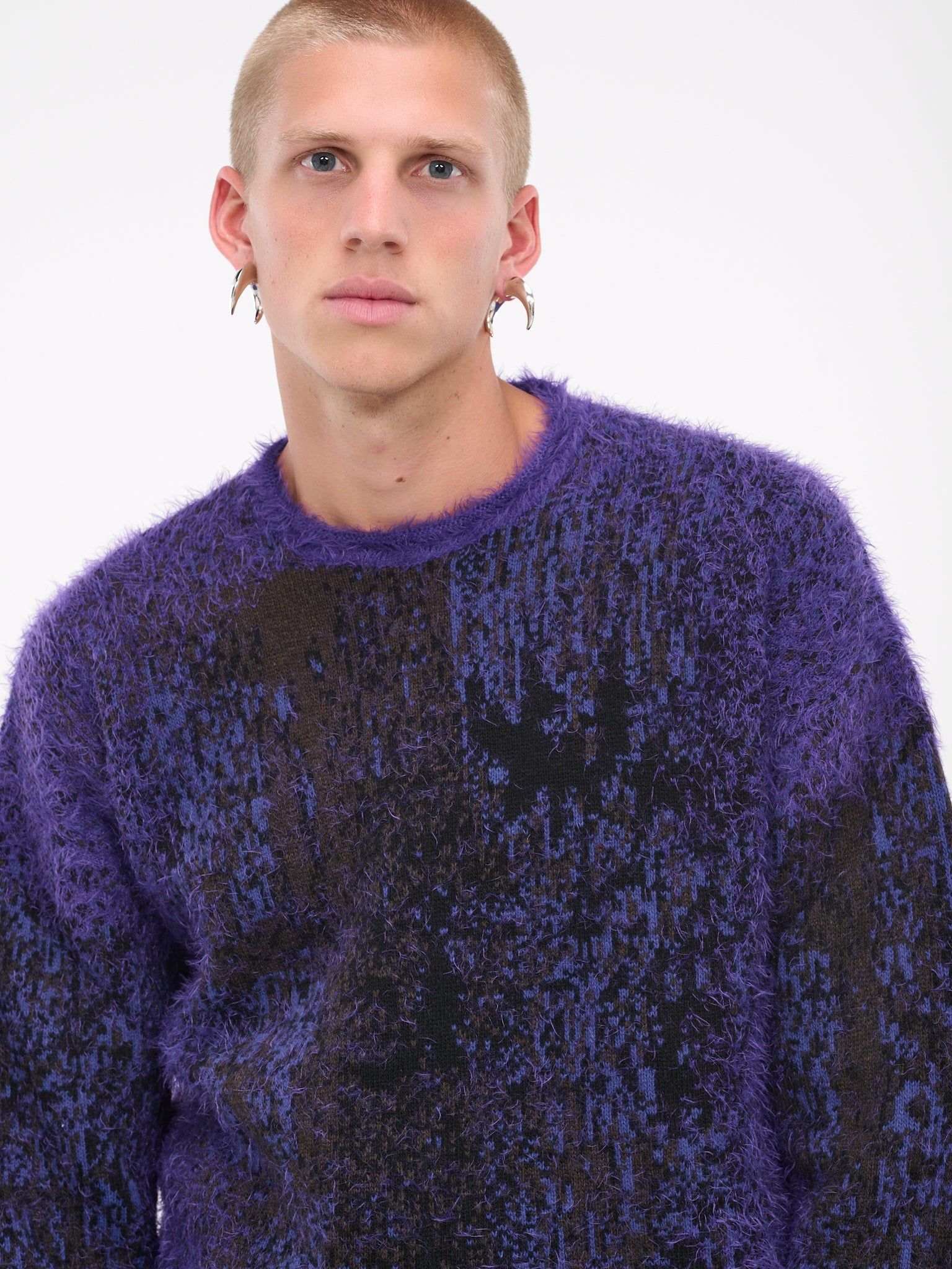 Gradient Hairy Sweater (MPULL94-S25-Y69-PURPLE-BLUE-BR)