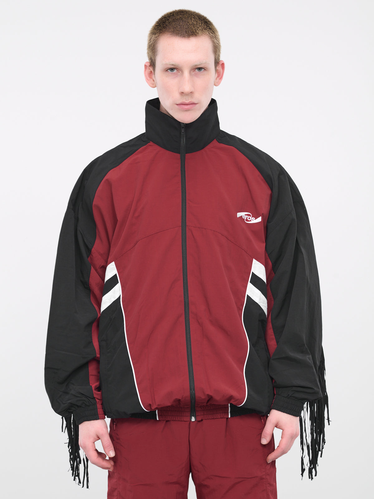 Fringe Track Jacket (MR121-BURGUNDY-BLACK-WHITE)