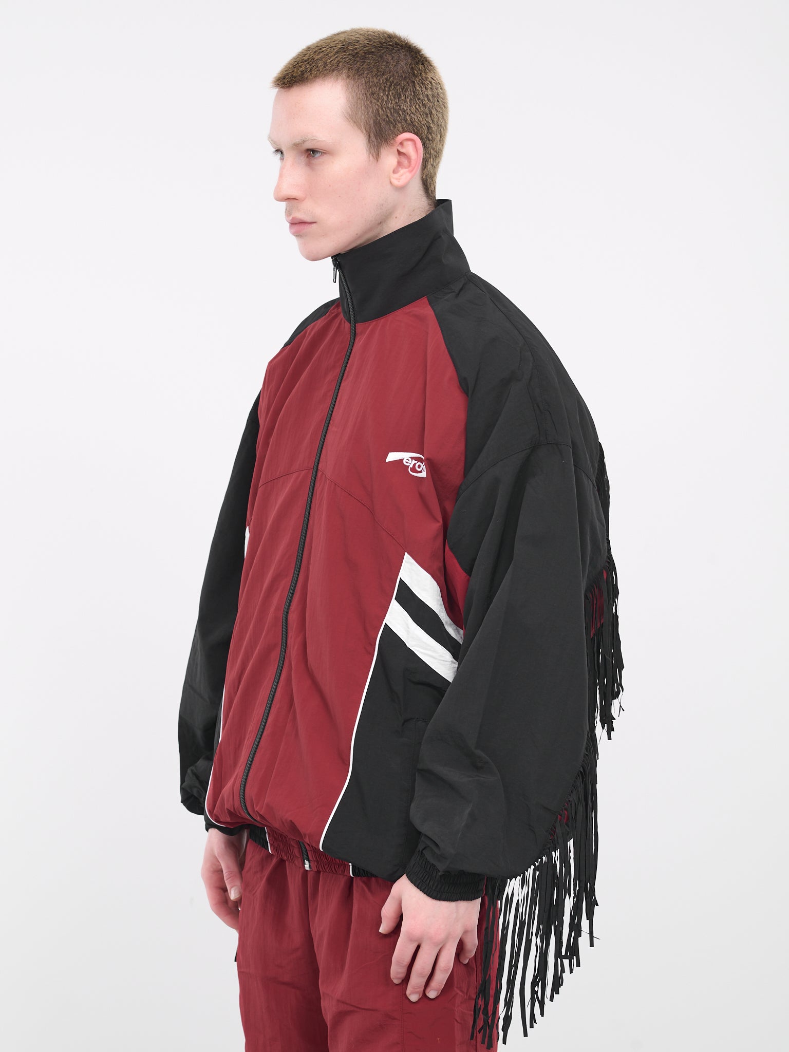 Fringe Track Jacket (MR121-BURGUNDY-BLACK-WHITE)