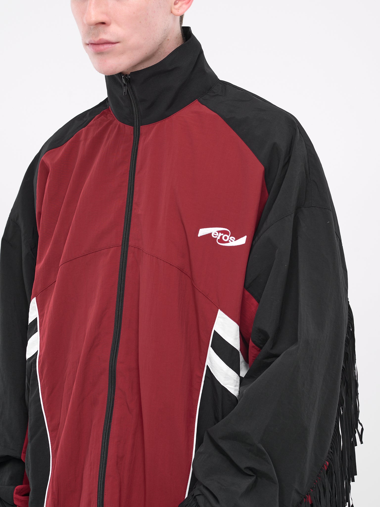 Fringe Track Jacket (MR121-BURGUNDY-BLACK-WHITE)