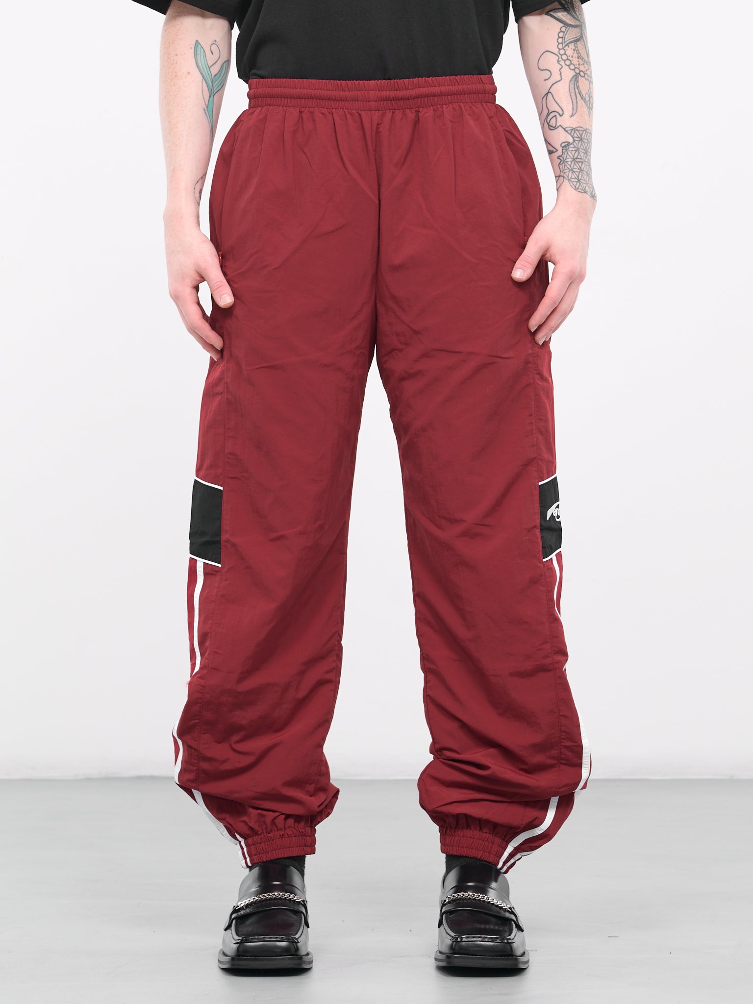 Burgundy track on sale pants mens