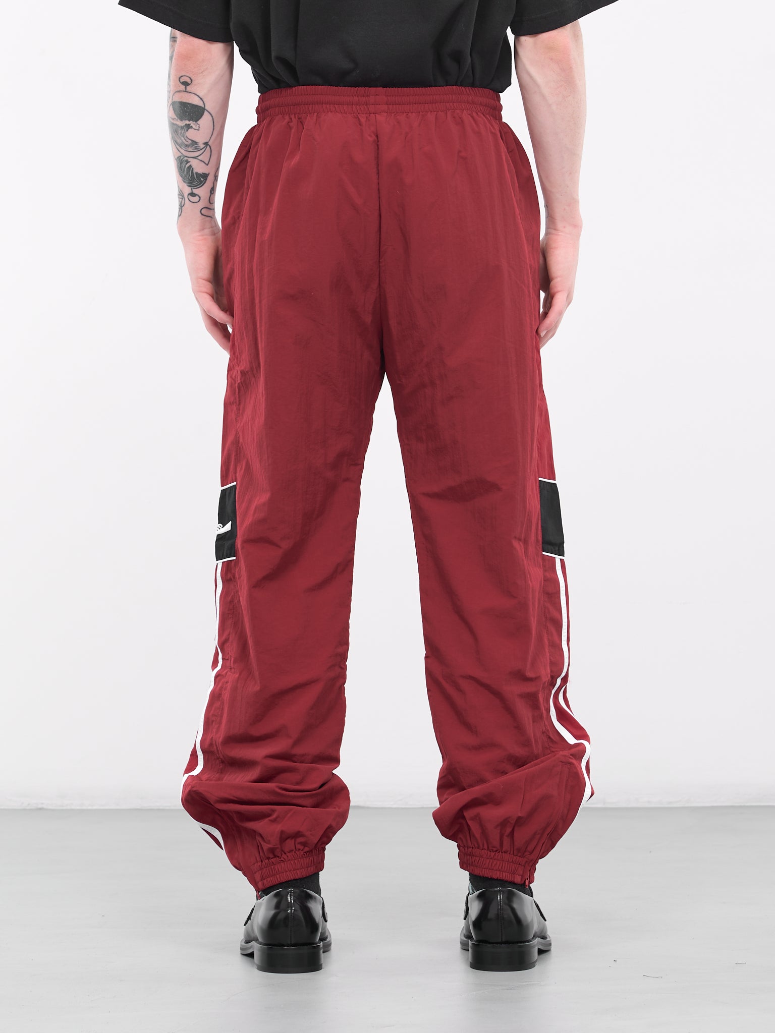 Paneled Track Pants (MR131-BURGUNDY-BLACK)