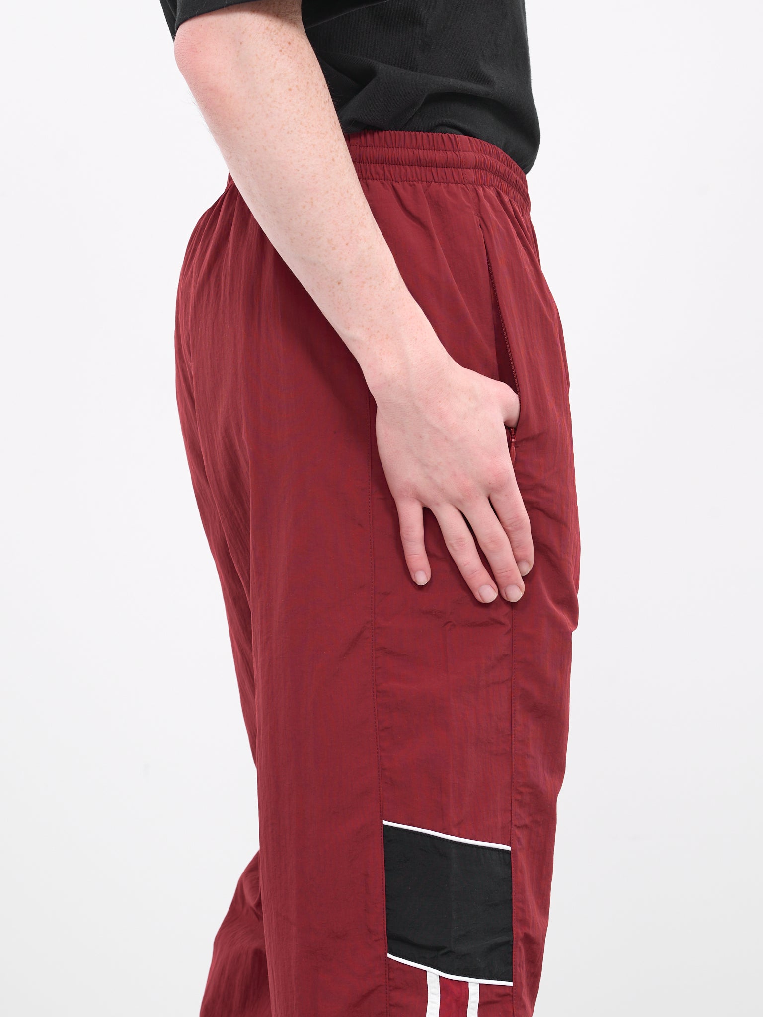 Paneled Track Pants (MR131-BURGUNDY-BLACK)