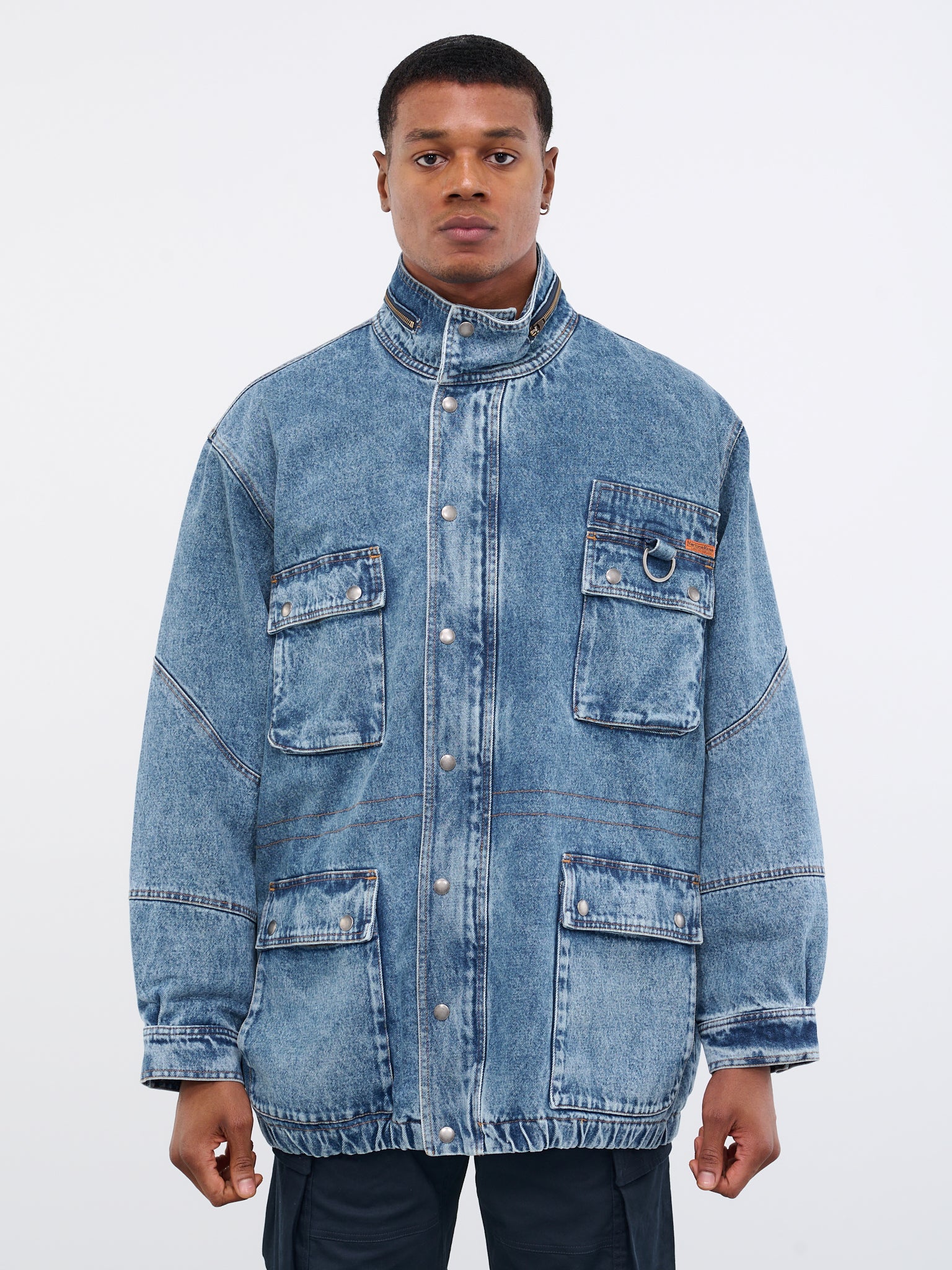 Martine Rose | H.Lorenzo|Denim Parka Jacket (MR227-MARBLE-WASH), S / Marble