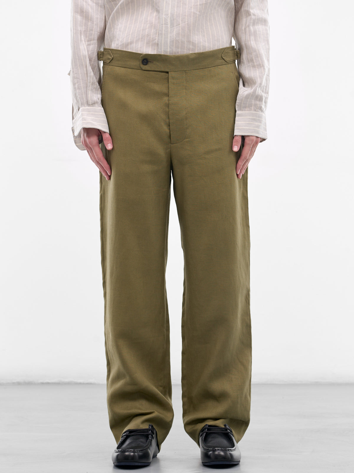 BODE Linen Buckle Trousers | H.Lorenzo - front