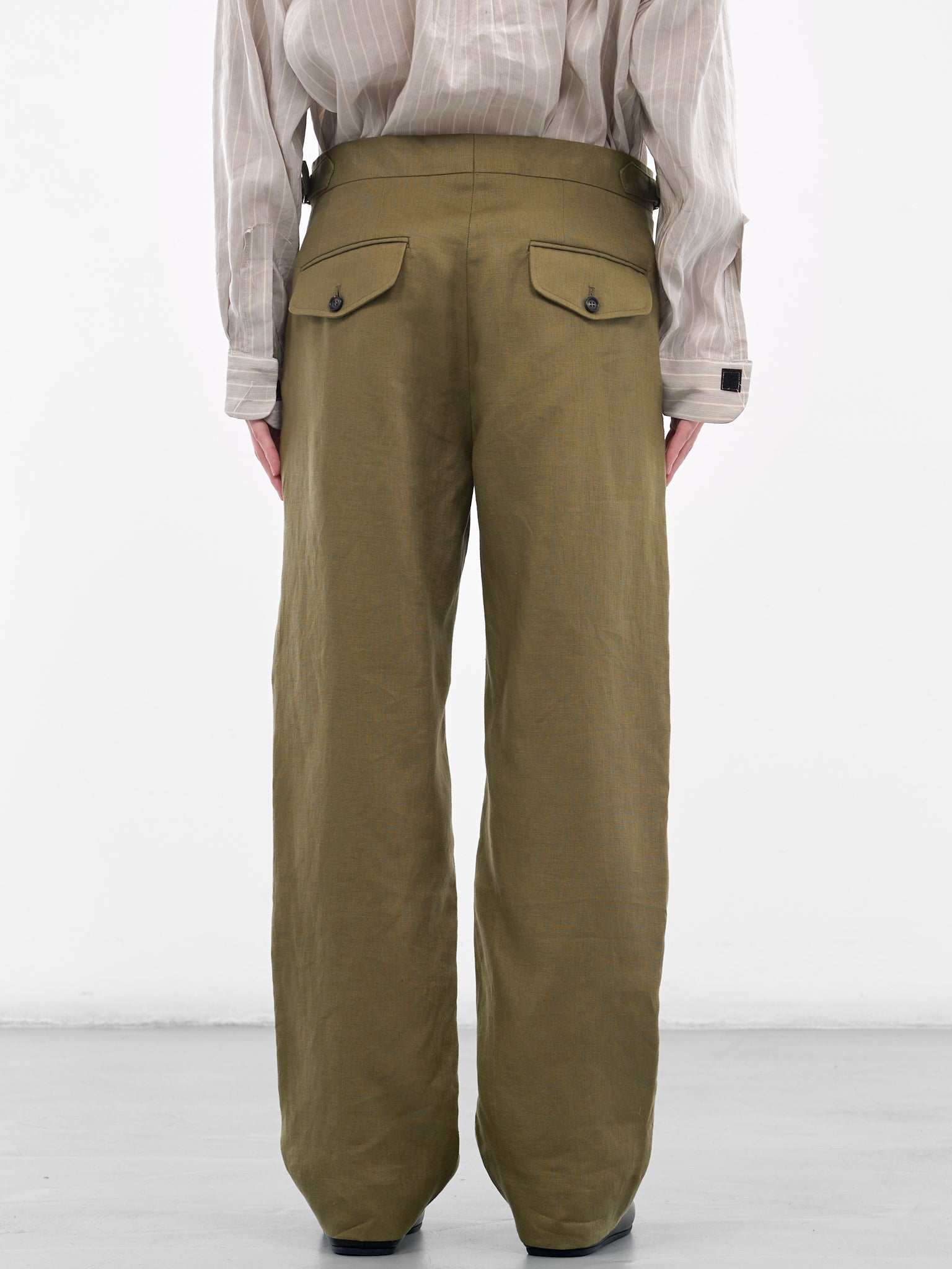 BODE Linen Buckle Trousers | H.Lorenzo - back