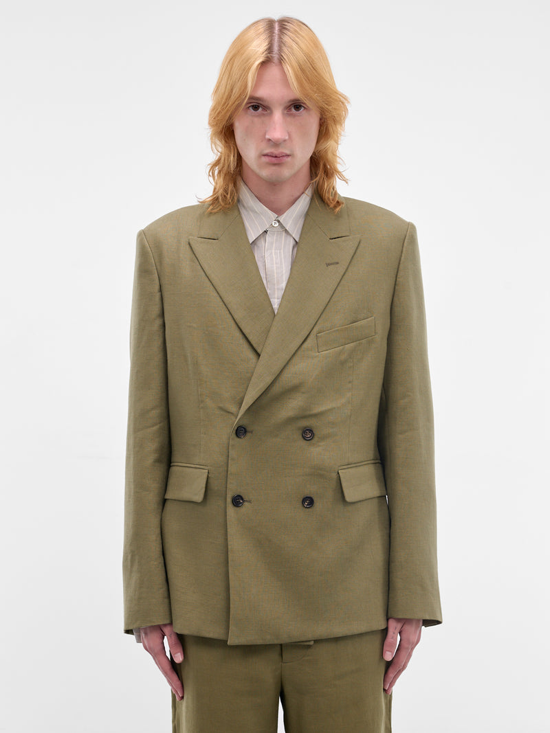 BODE Linen Double-Breasted Blazer | H.Lorenzo - front