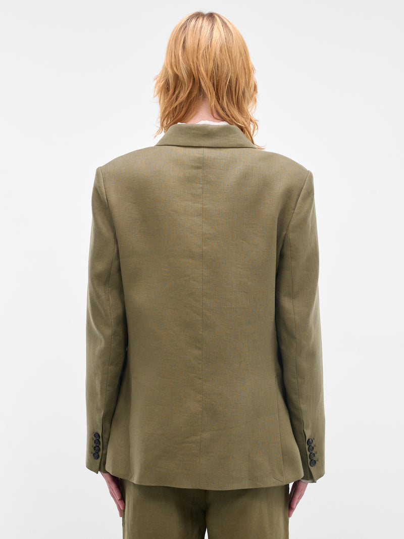 BODE Linen Double-Breasted Blazer | H.Lorenzo - back