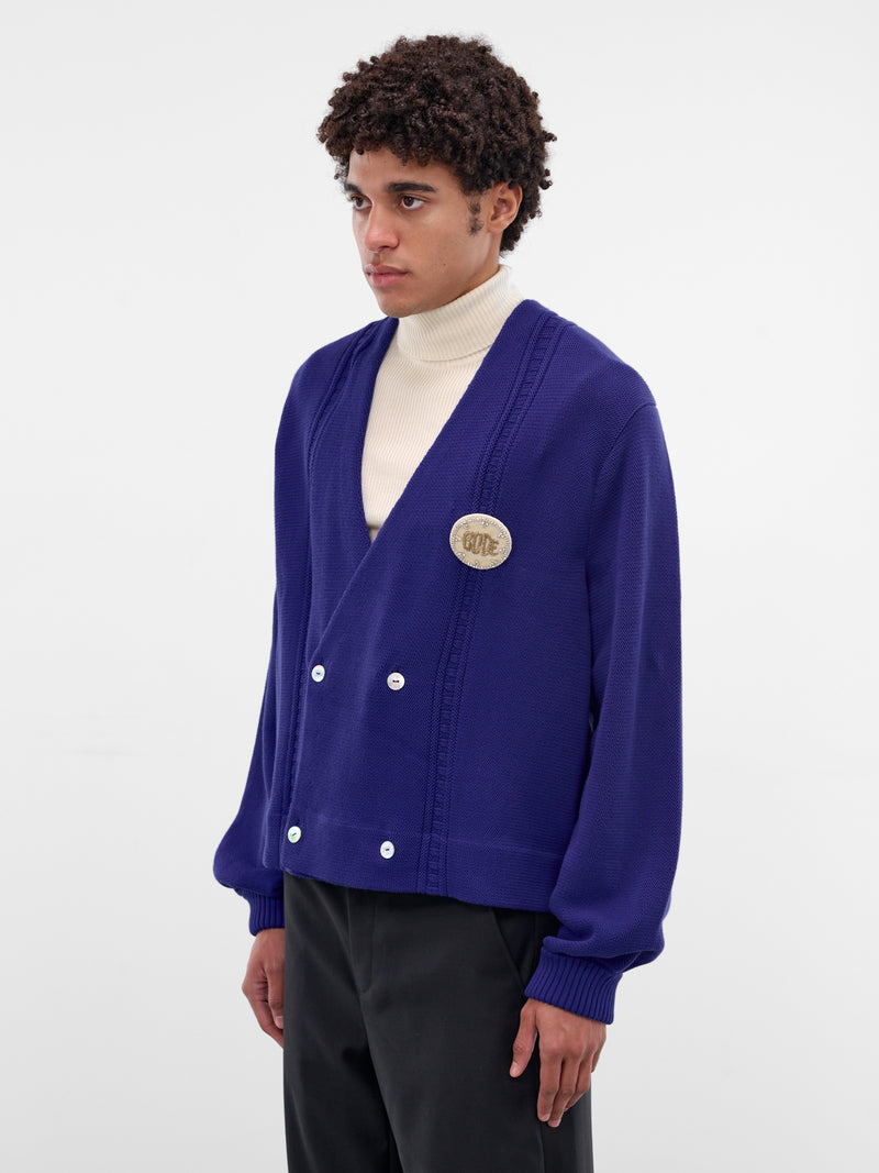 Navy Cotton Knit Double-Breasted Cardigan (MRF25KT001-ULTRAMARINE)