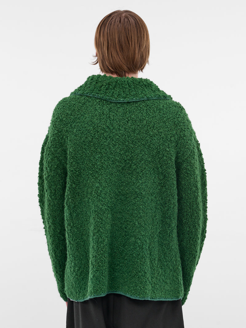 Green Alpaca-Wool Knit Cardigan (MRF25KT019-GREEN)