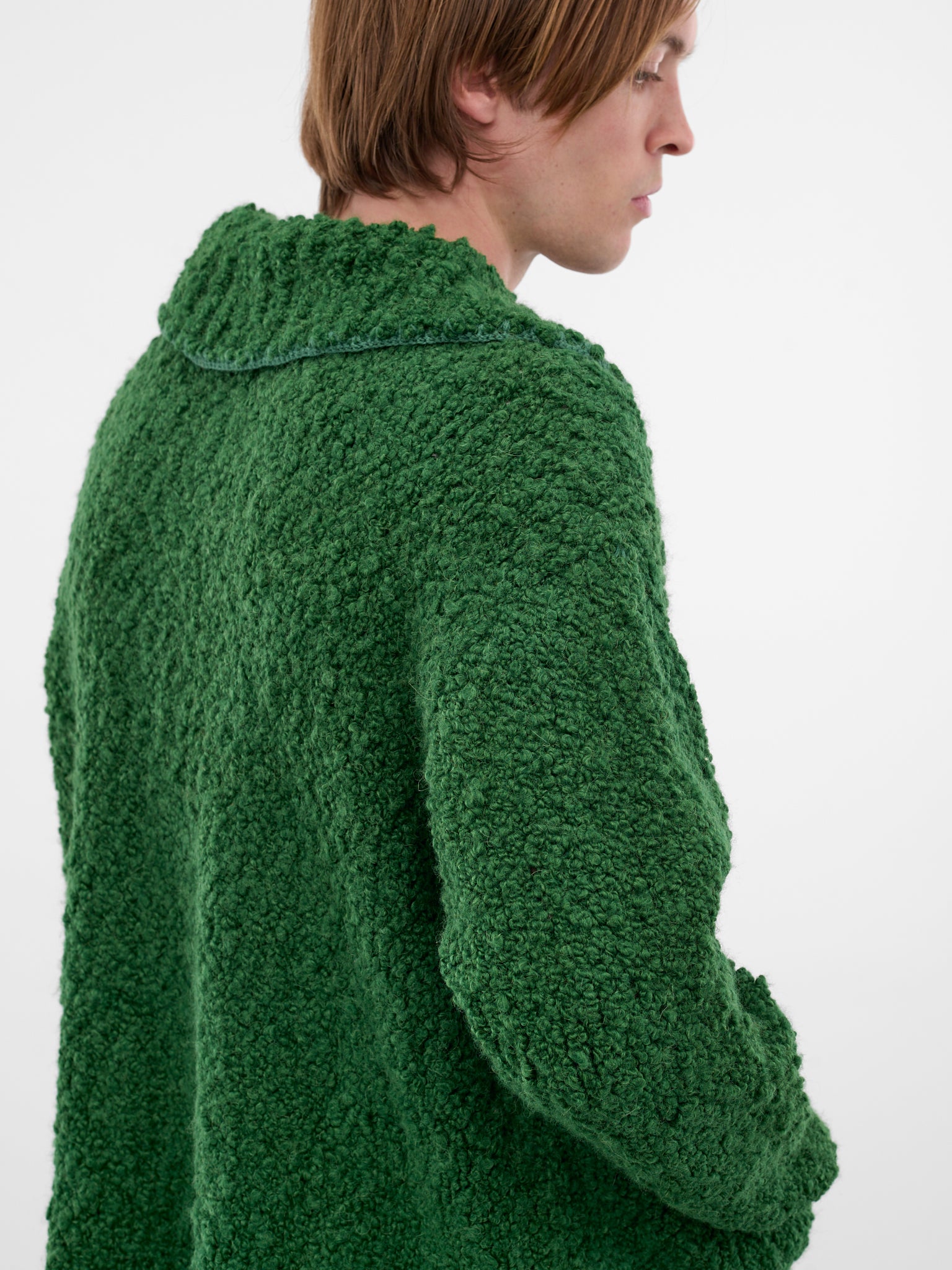 Green Alpaca-Wool Knit Cardigan (MRF25KT019-GREEN)