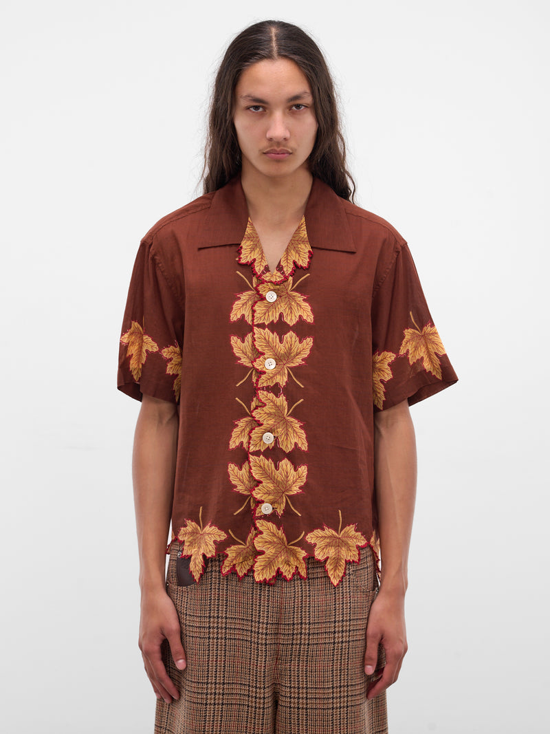 Brown Harvest Floor Leaf Shirt (MRF25SH029-AUBURN)