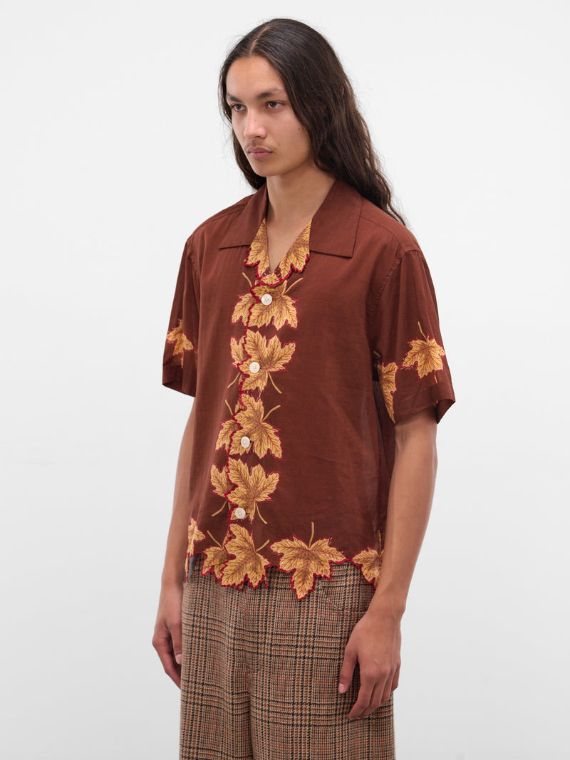 Brown Harvest Floor Leaf Shirt (MRF25SH029-AUBURN)