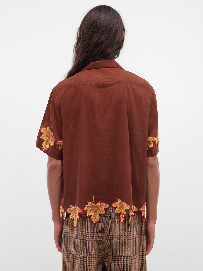 Brown Harvest Floor Leaf Shirt (MRF25SH029-AUBURN)