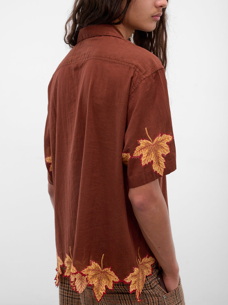 Brown Harvest Floor Leaf Shirt (MRF25SH029-AUBURN)
