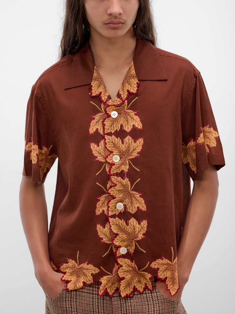 Brown Harvest Floor Leaf Shirt (MRF25SH029-AUBURN)