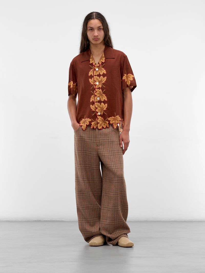 Brown Harvest Floor Leaf Shirt (MRF25SH029-AUBURN)