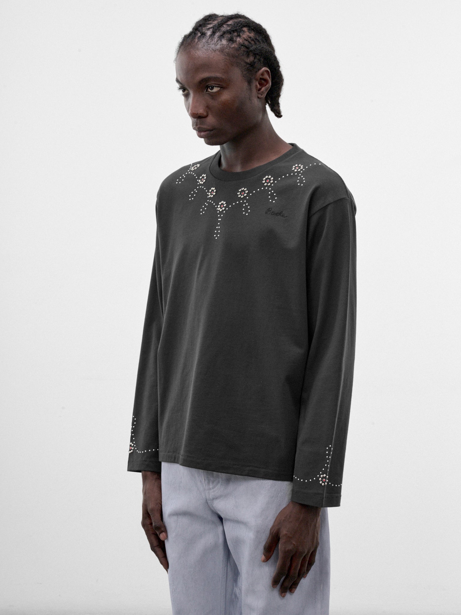 Black Cotton Studded Long Sleeve (MRF26CS020-BLACK-BLACK)