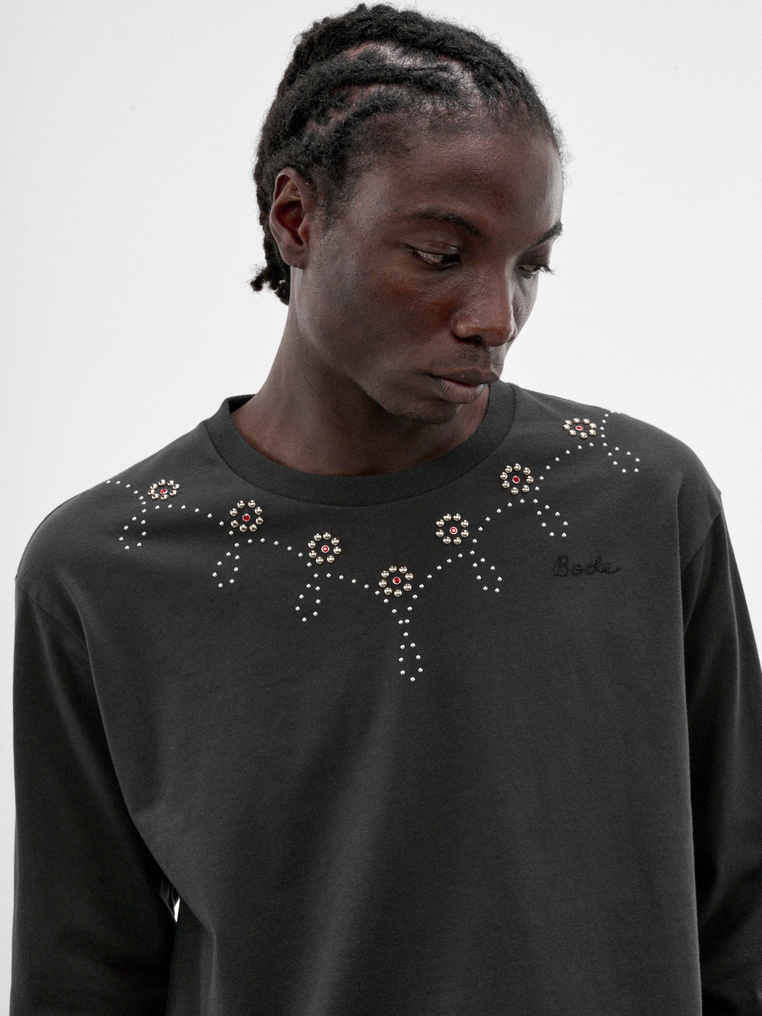 Black Cotton Studded Long Sleeve (MRF26CS020-BLACK-BLACK)