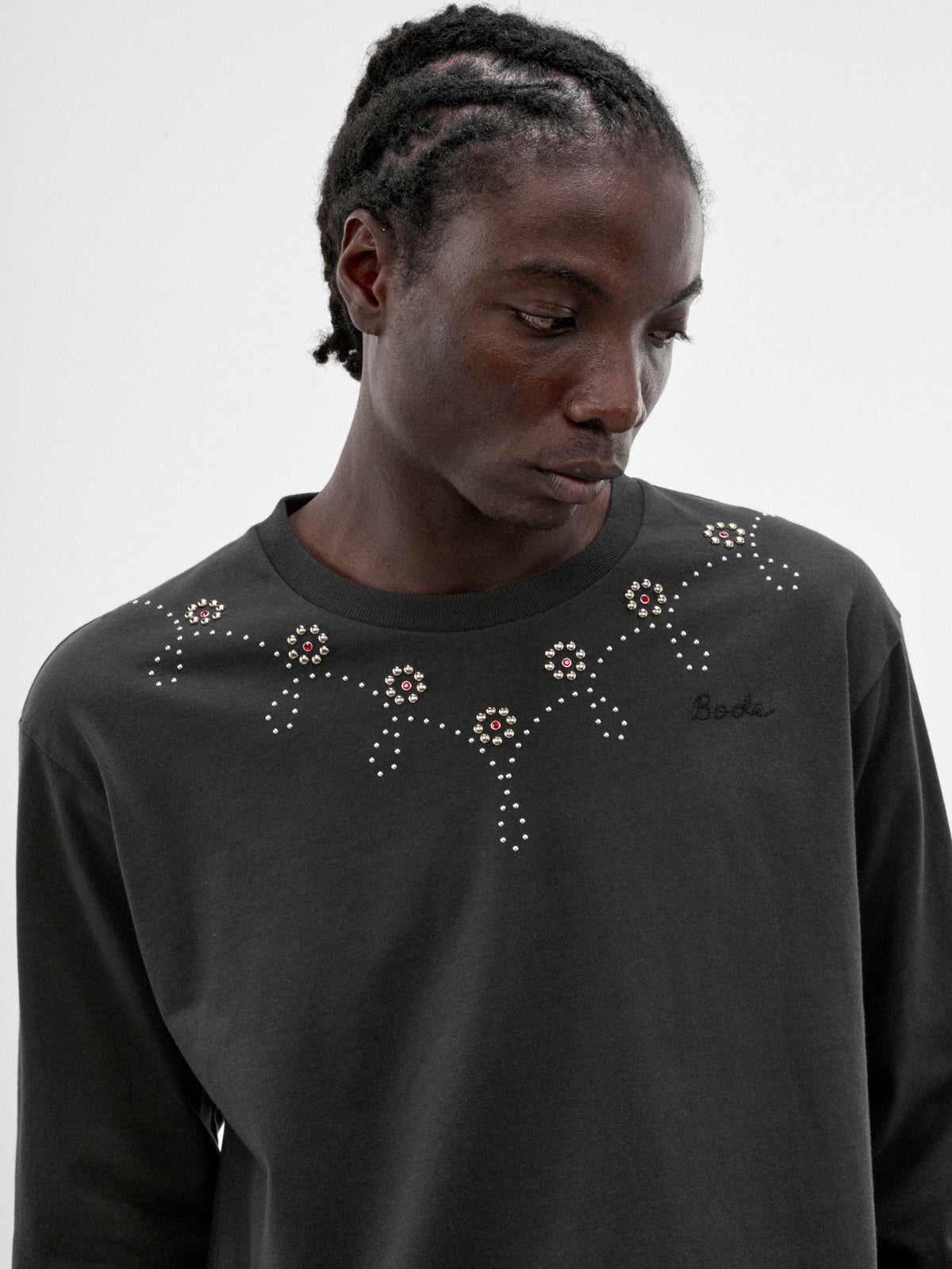 Black Cotton Studded Long Sleeve (MRF26CS020-BLACK-BLACK)