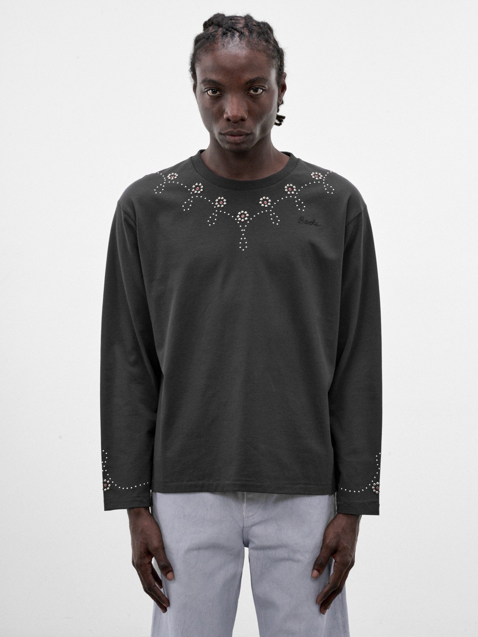 Black Cotton Studded Long Sleeve (MRF26CS020-BLACK-BLACK)