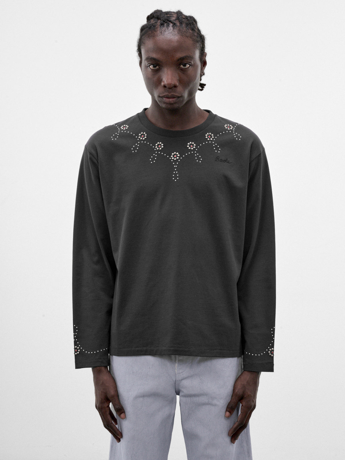 Black Cotton Studded Long Sleeve (MRF26CS020-BLACK-BLACK)