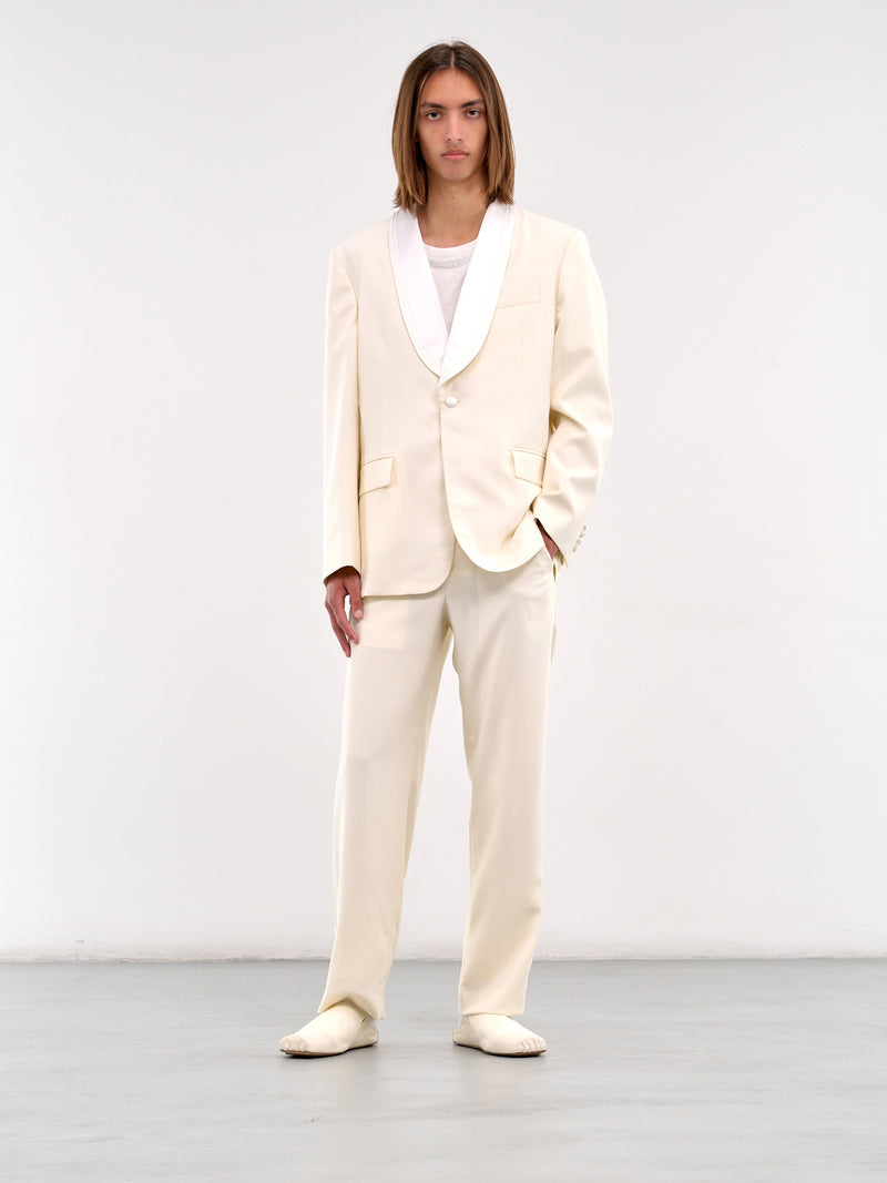 Meringue Shawl Collar Tuxedo Jacket (MRS25SJ013-WHITE)