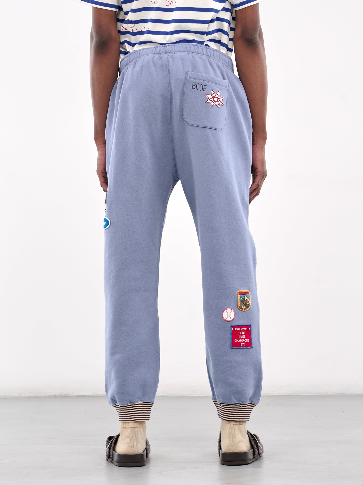 Warmup Patch Sweatpants (MRS25CS012-BLUE-GREY)