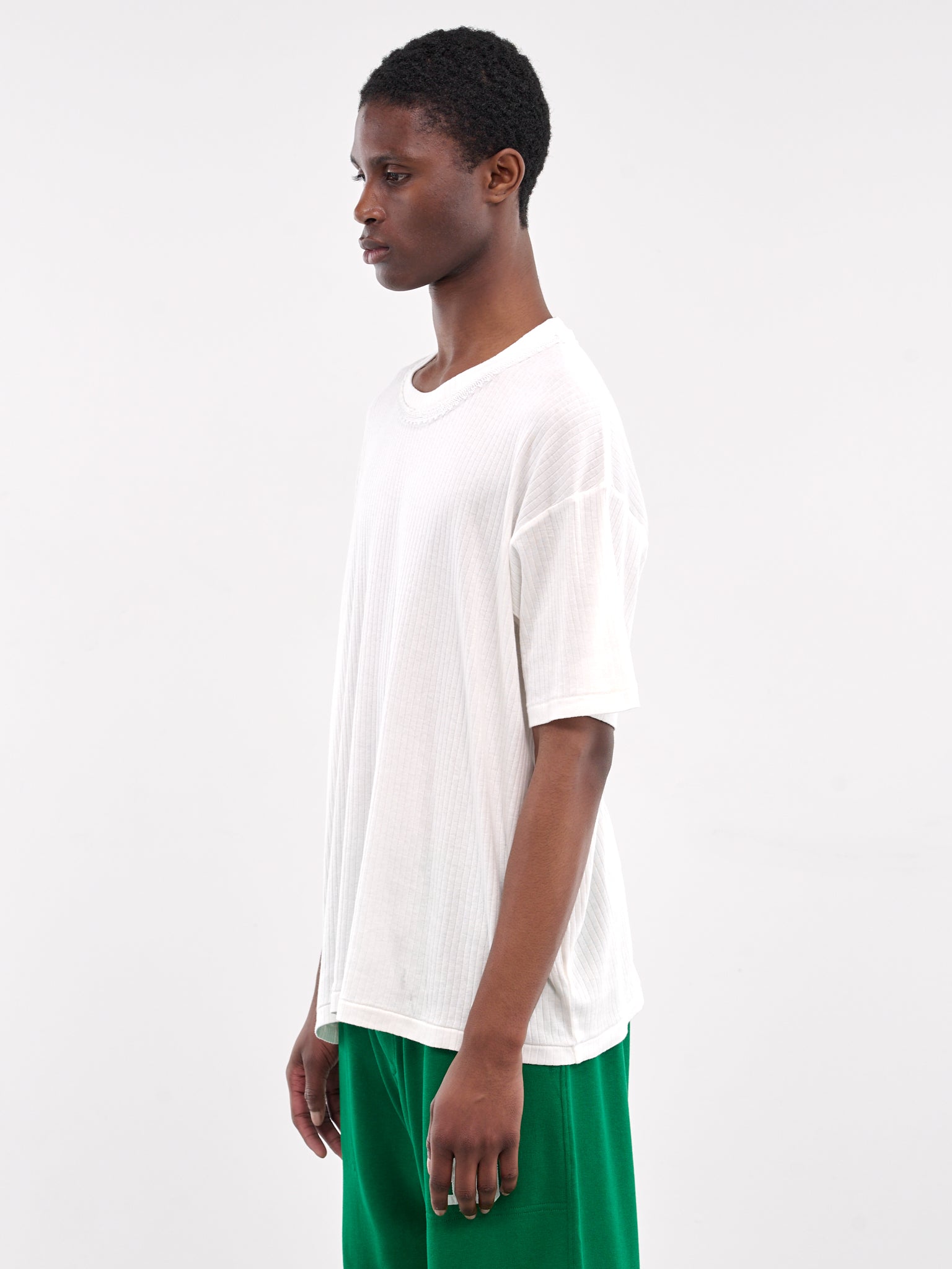 Ribbed Tee (MRS25CS031-CREAM)