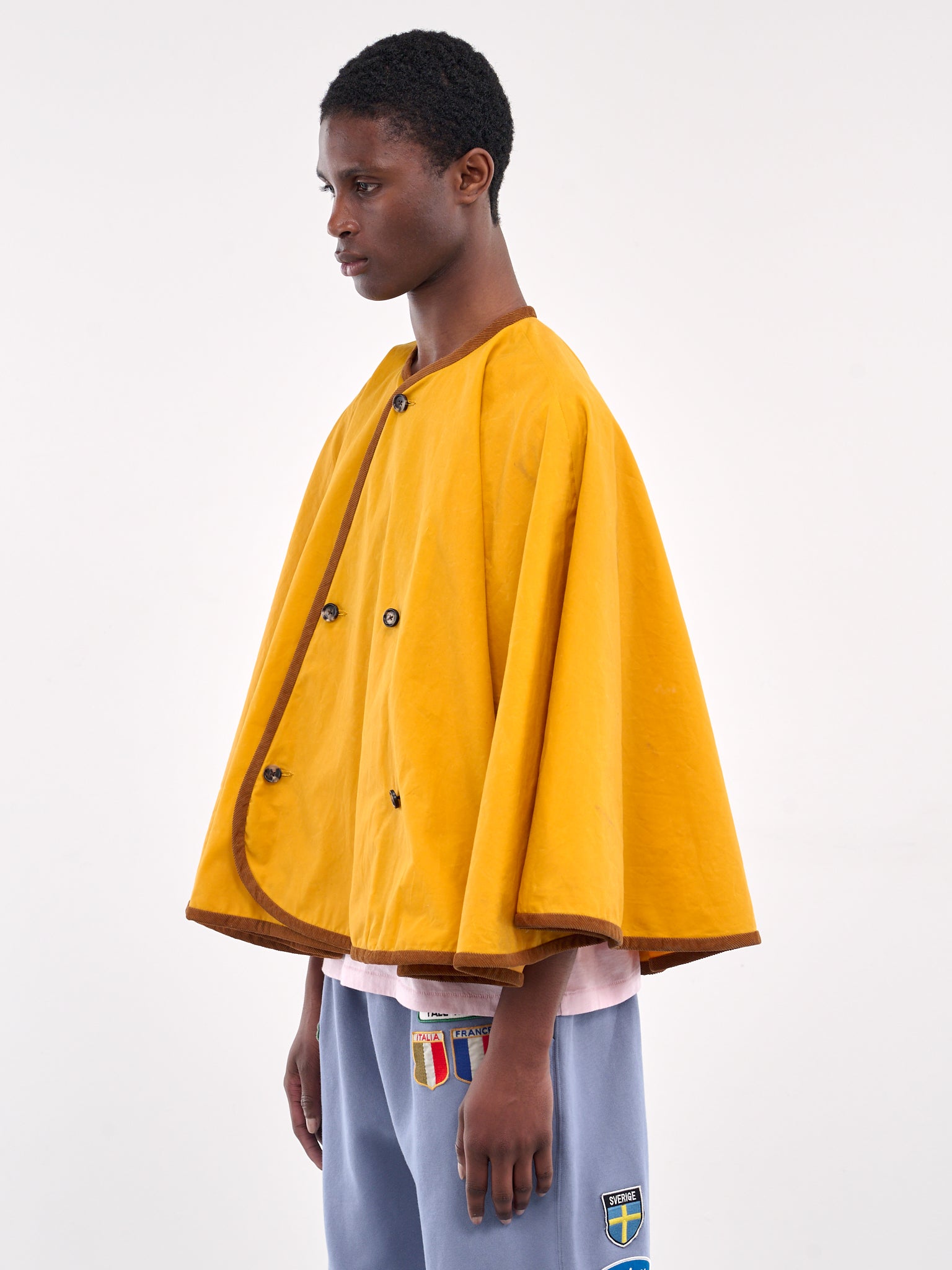 Double-Breasted Cape (MRS25OW012-YELLOW)