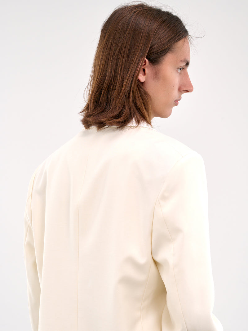 Meringue Shawl Collar Tuxedo Jacket (MRS25SJ013-WHITE)