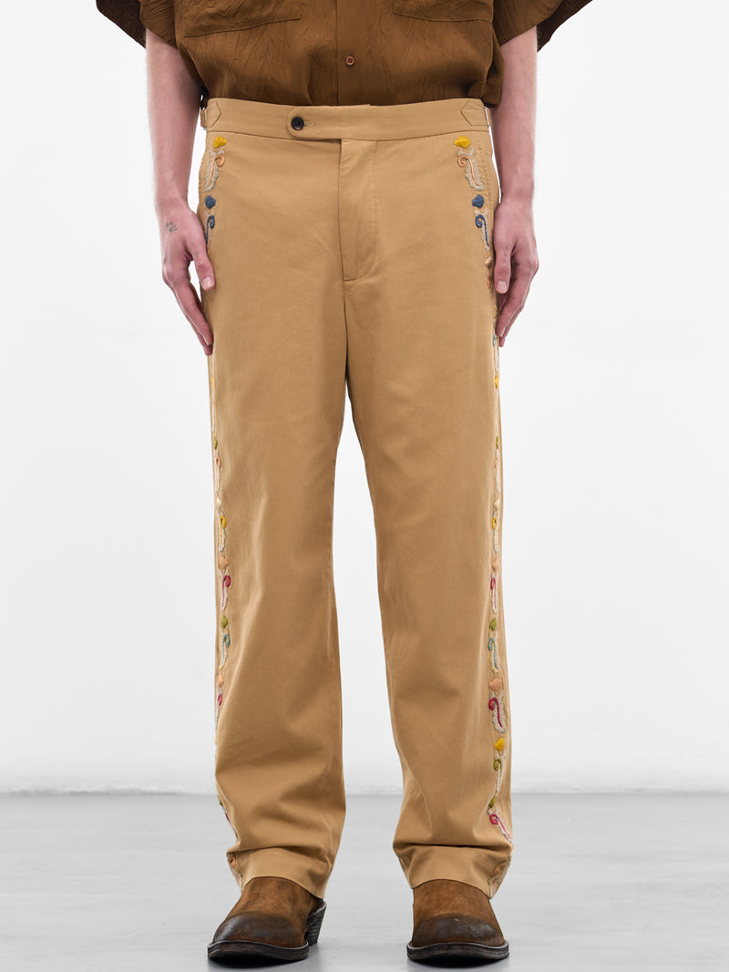 BODE Linen Buckle Trousers | H.Lorenzo - front