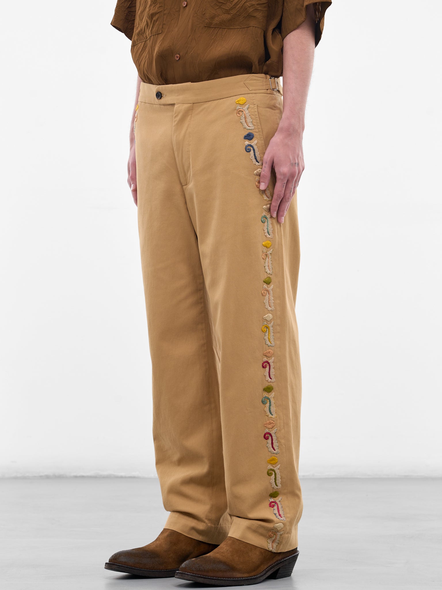 BODE Linen Buckle Trousers | H.Lorenzo - side