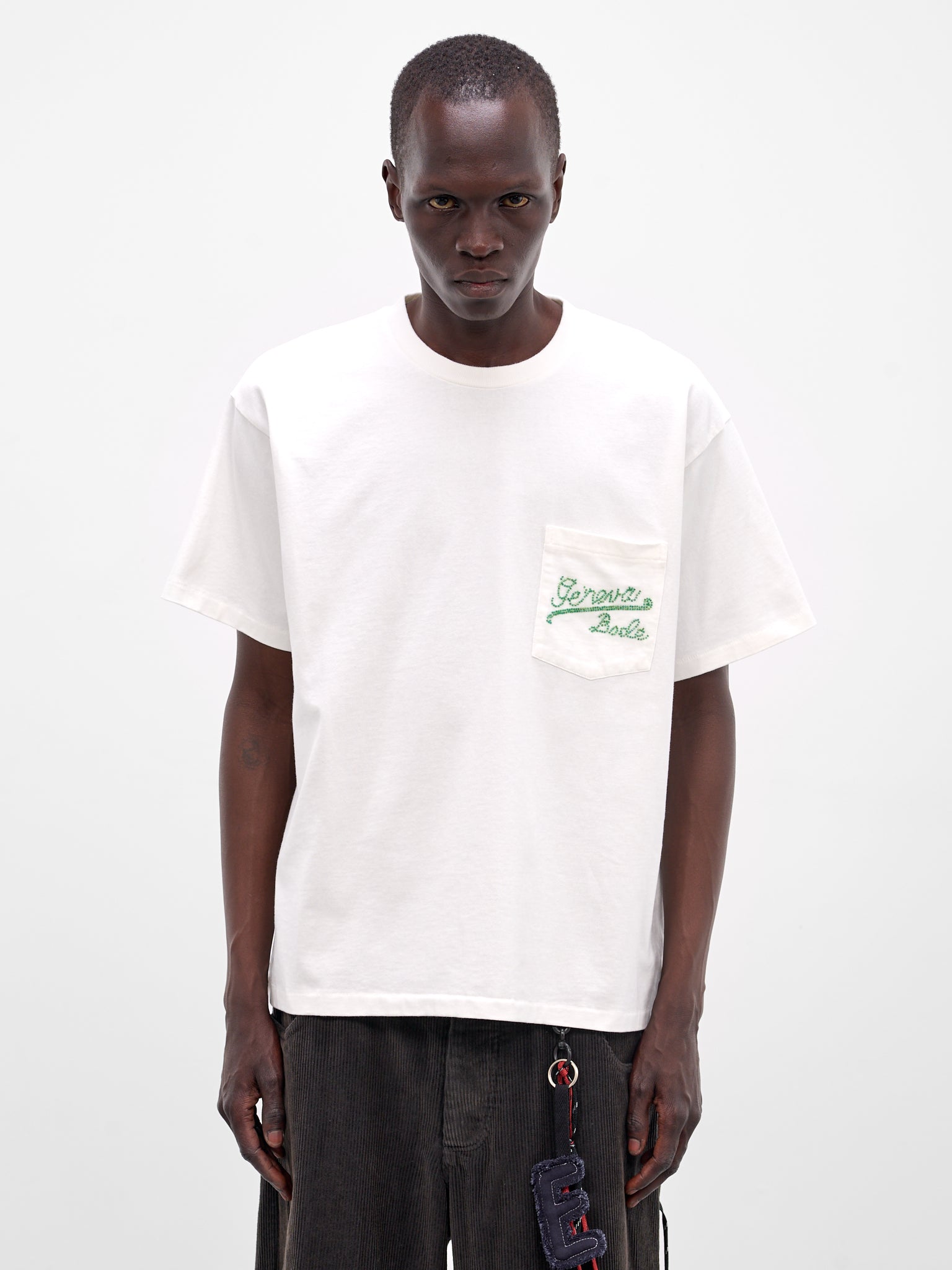 White Beaded Geneva Pocket Tee (MRS26CS028-CREAM)