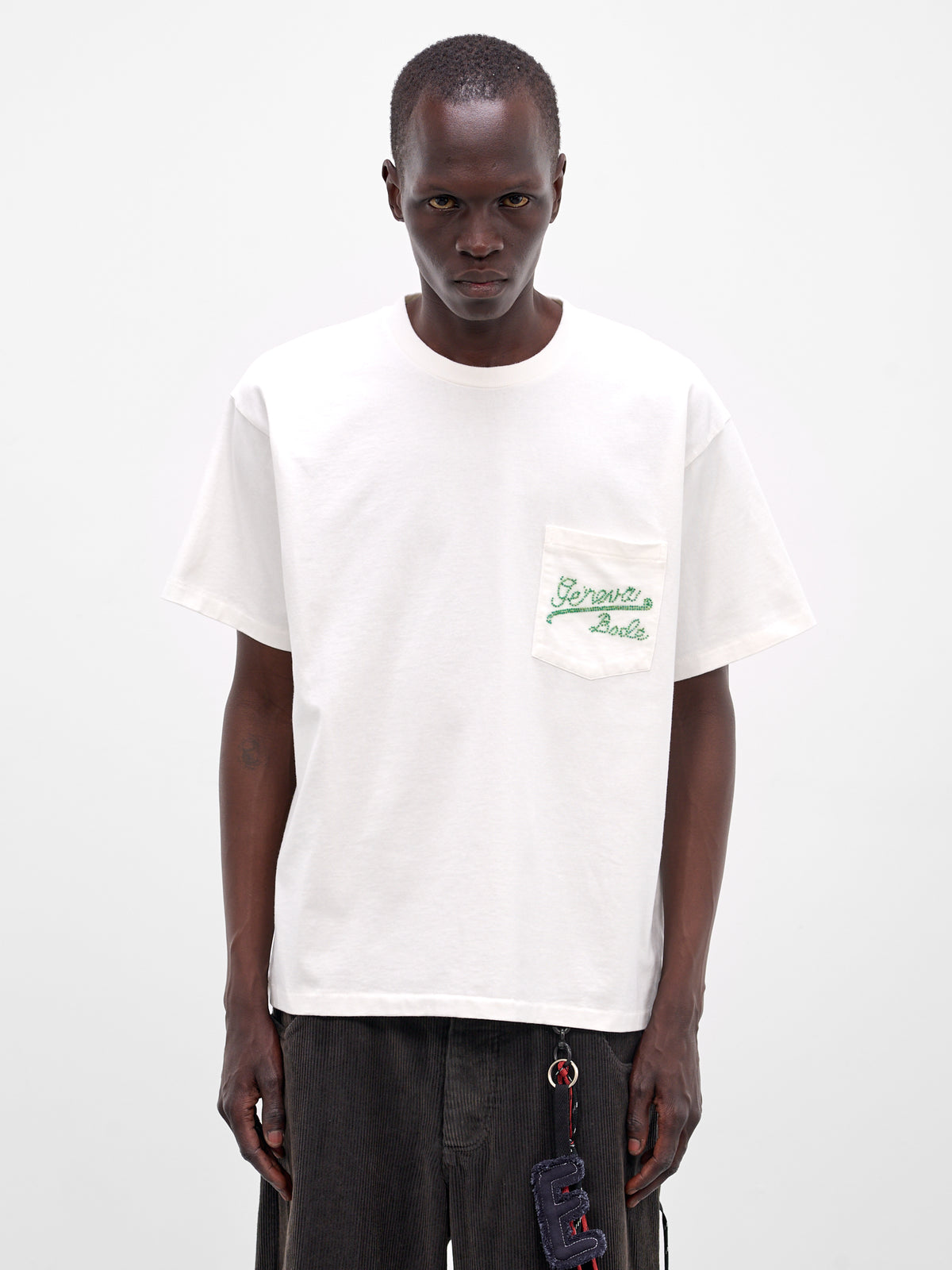 White Beaded Geneva Pocket Tee (MRS26CS028-CREAM)