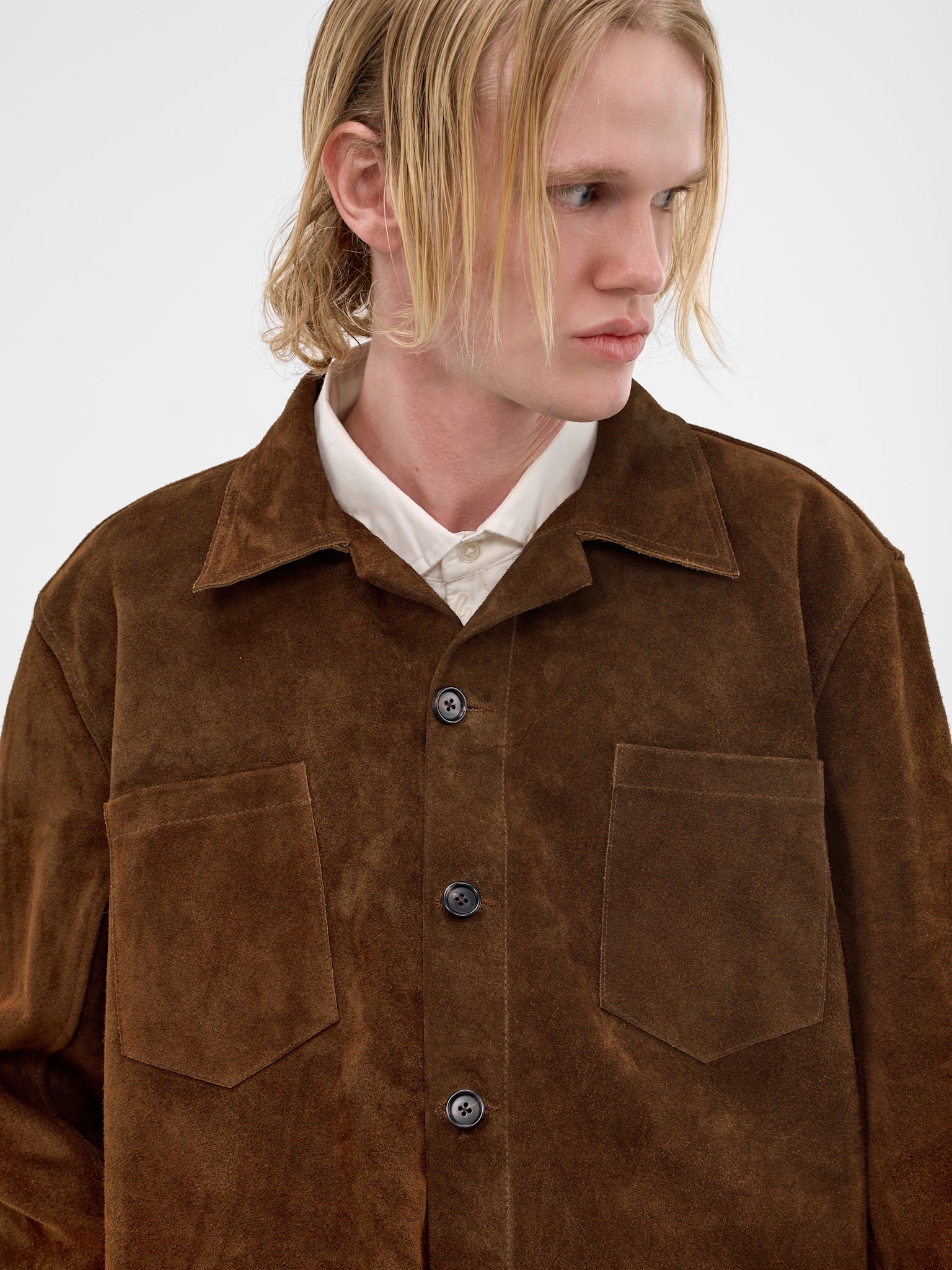 Brown Suede Overshirt (MRS26JA009-BROWN)