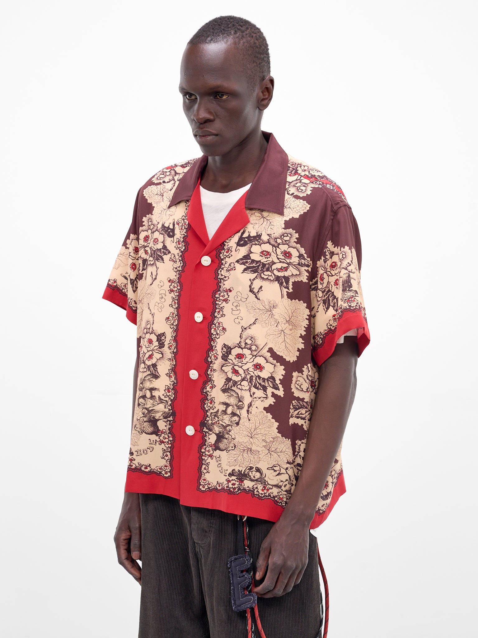 Red Storybook Print Silk Shirt (MRS26SH011-RED-BLACK)