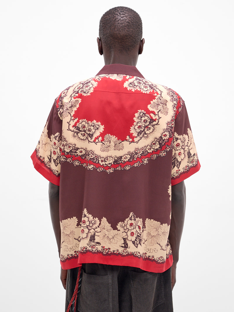 Red Storybook Print Silk Shirt (MRS26SH011-RED-BLACK)