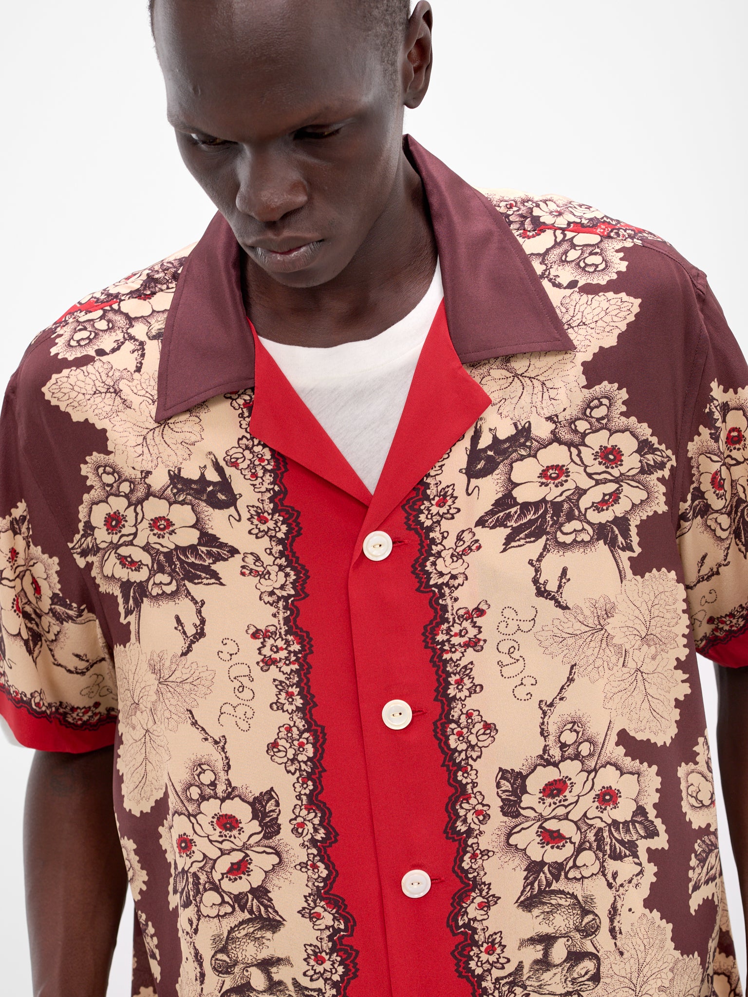 Red Storybook Print Silk Shirt (MRS26SH011-RED-BLACK)